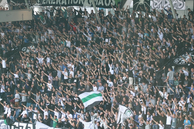 Sturm Graz - Wolfsberg
Oesterreichische Fussball Bundesliga, 4. Runde, SK Sturm Graz - Wolfsberger AC, Stadion Liebenau Graz, 11.08.2012. 

Foto zeigt  Fans von Sturm
