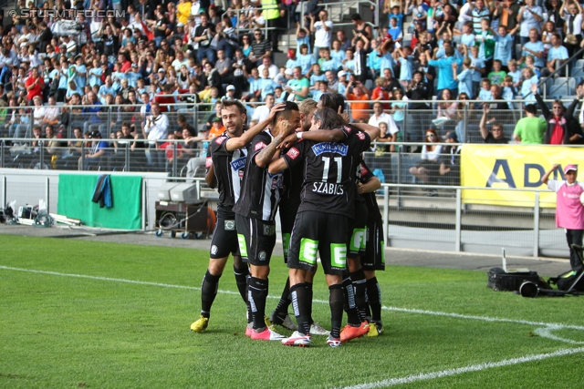 Sturm Graz - Wolfsberg
Oesterreichische Fussball Bundesliga, 4. Runde, SK Sturm Graz - Wolfsberger AC, Stadion Liebenau Graz, 11.08.2012. 

Foto zeigt Michael Madl, Darko Bodul, Manuel Weber, Imre Szabics und Rubin Rafael Okotie (Sturm)
