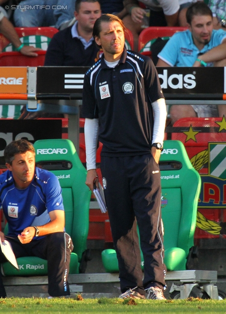 Rapid Wien - Sturm Graz
Oesterreichische Fussball Bundesliga, 5. Runde, SK Rapid Wien - SK Sturm Graz, Gerhard-Hanappi-Stadion Wien, 18.08.2012. 

Foto zeigt Peter Hyballa (Cheftrainer Sturm)
