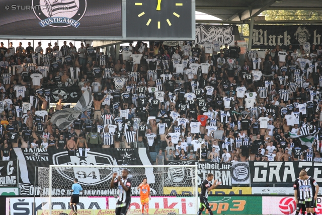 Sturm Graz - Admira Wacker
Oesterreichische Fussball Bundesliga, 6. Runde, SK Sturm Graz - FC Admira Wacker Moedling, Stadion Liebenau Graz, 25.08.2012. 

Foto zeigt Fans von Sturm
