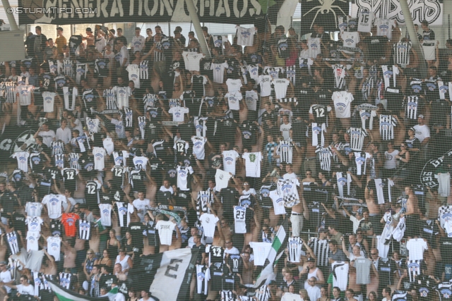 Sturm Graz - Admira Wacker
Oesterreichische Fussball Bundesliga, 6. Runde, SK Sturm Graz - FC Admira Wacker Moedling, Stadion Liebenau Graz, 25.08.2012. 

Foto zeigt Fans von Sturm
