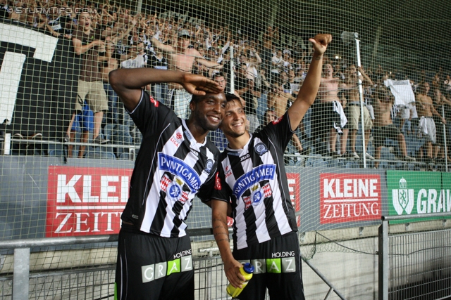 Sturm Graz - Admira Wacker
Oesterreichische Fussball Bundesliga, 6. Runde, SK Sturm Graz - FC Admira Wacker Moedling, Stadion Liebenau Graz, 25.08.2012. 

Foto zeigt Richard Sukuta-Pasu (Sturm) und Haris Bukva (Sturm)
