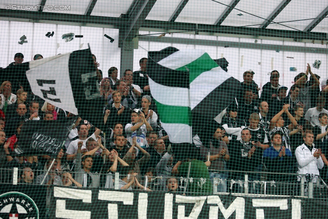 Ried - Sturm Graz
Oesterreichische Fussball Bundesliga, 7. Runde, SV Ried - SK Sturm Graz, Arena Ried, 01.09.2012. 

Foto zeigt Fans von Sturm
