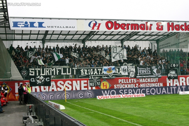 Ried - Sturm Graz
Oesterreichische Fussball Bundesliga, 7. Runde, SV Ried - SK Sturm Graz, Arena Ried, 01.09.2012. 

Foto zeigt Fans von Sturm
