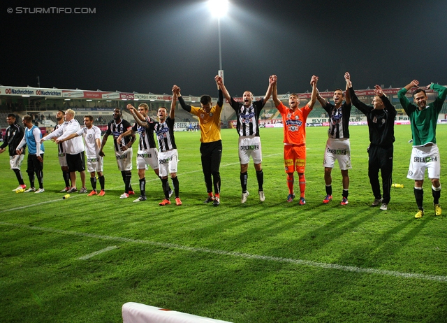 Ried - Sturm Graz
Oesterreichische Fussball Bundesliga, 7. Runde, SV Ried - SK Sturm Graz, Arena Ried, 01.09.2012. 

Foto zeigt die Mannschaft von Sturm
