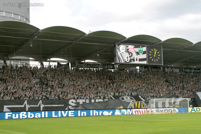 Sturm Graz - Innsbruck
Oesterreichische Fussball Bundesliga, 8. Runde, SK Sturm Graz - FC Wacker Innsbruck, Stadion Liebenau Graz, 15.09.2012. 

Foto zeigt Fans von Sturm mit einer Choreografie
