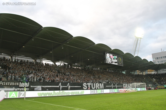 Sturm Graz - Innsbruck
Oesterreichische Fussball Bundesliga, 8. Runde, SK Sturm Graz - FC Wacker Innsbruck, Stadion Liebenau Graz, 15.09.2012. 

Foto zeigt Fans von Sturm mit einer Choreografie
