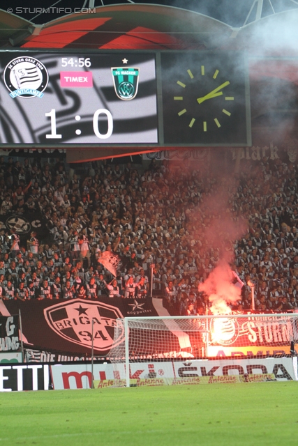 Sturm Graz - Innsbruck
Oesterreichische Fussball Bundesliga, 8. Runde, SK Sturm Graz - FC Wacker Innsbruck, Stadion Liebenau Graz, 15.09.2012. 

Foto zeigt Fans von Sturm
Schlüsselwörter: pyrotechnik