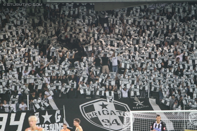 Sturm Graz - Innsbruck
Oesterreichische Fussball Bundesliga, 8. Runde, SK Sturm Graz - FC Wacker Innsbruck, Stadion Liebenau Graz, 15.09.2012. 

Foto zeigt Fans von Sturm
