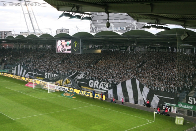 Sturm Graz - Innsbruck
Oesterreichische Fussball Bundesliga, 8. Runde, SK Sturm Graz - FC Wacker Innsbruck, Stadion Liebenau Graz, 15.09.2012. 

Foto zeigt Fans von Sturm mit einer Choreografie
