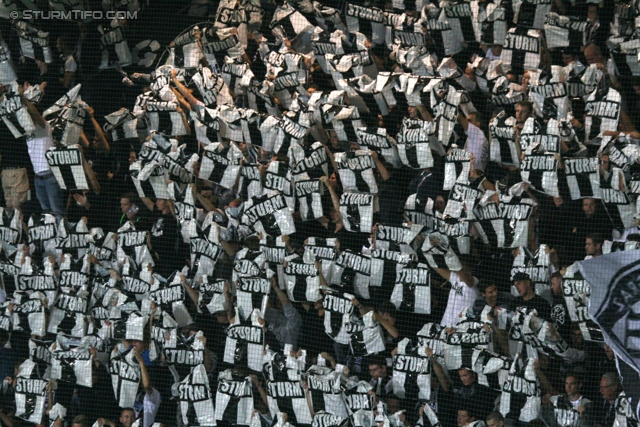 Sturm Graz - Innsbruck
Oesterreichische Fussball Bundesliga, 8. Runde, SK Sturm Graz - FC Wacker Innsbruck, Stadion Liebenau Graz, 15.09.2012. 

Foto zeigt Fans von Sturm
