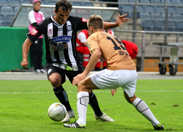 Sturm Graz - Innsbruck
Oesterreichische Fussball Bundesliga, 8. Runde, SK Sturm Graz - FC Wacker Innsbruck, Stadion Liebenau Graz, 15.09.2012. 

Foto zeigt Haris Bukva (Sturm) und Marco Koefler (Innsbruck)
