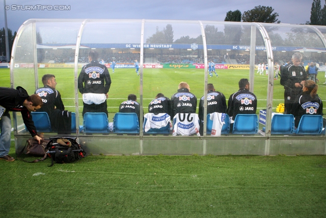 Wr. Neustadt - Sturm Graz
Oesterreichische Fussball Bundesliga, 9. Runde,  SC Wiener Neustadt - SK Sturm Graz,Stadion Wiener Neustadt, 22.05.2012. 

Foto zeigt die Ersatzbank von Sturm
