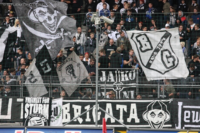 Salzburg - Sturm Graz
Oesterreichische Fussball Bundesliga, 10. Runde,  RB Salzburg - SK Sturm Graz, Stadion Wals-Siezenheim, 30.09.2012. 

Foto zeigt Fans von Sturm
