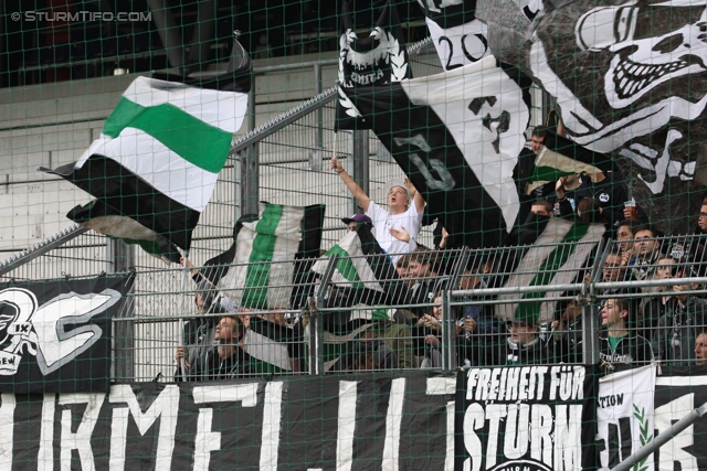 Salzburg - Sturm Graz
Oesterreichische Fussball Bundesliga, 10. Runde,  RB Salzburg - SK Sturm Graz, Stadion Wals-Siezenheim, 30.09.2012. 

Foto zeigt Fans von Sturm
