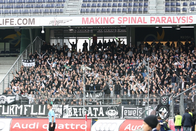 Salzburg - Sturm Graz
Oesterreichische Fussball Bundesliga, 10. Runde,  RB Salzburg - SK Sturm Graz, Stadion Wals-Siezenheim, 30.09.2012. 

Foto zeigt Fans von Sturm
