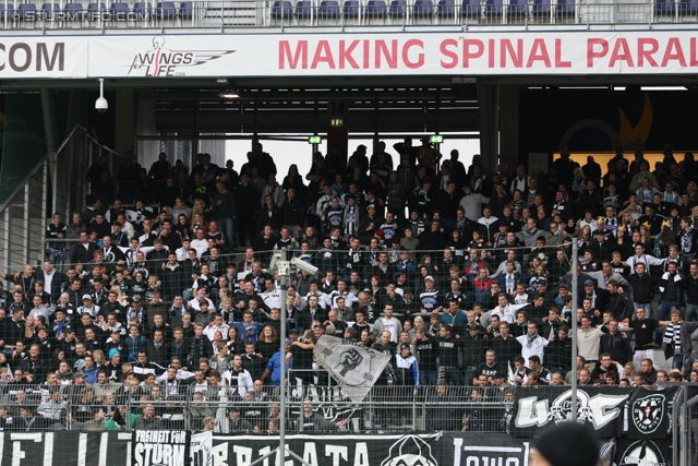 Salzburg - Sturm Graz
Oesterreichische Fussball Bundesliga, 10. Runde,  RB Salzburg - SK Sturm Graz, Stadion Wals-Siezenheim, 30.09.2012. 

Foto zeigt Fans von Sturm
