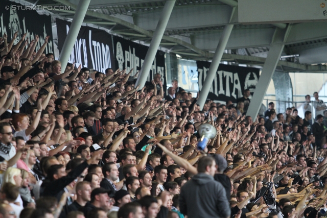 Sturm Graz - Austria Wien
Oesterreichische Fussball Bundesliga, 11. Runde, SK Sturm Graz - FK Austria Wien, Stadion Liebenau Graz, 07.10.2012. 

Foto zeigt Fans von Sturm
