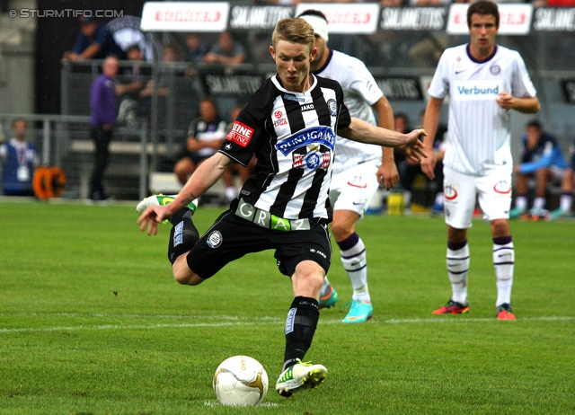 Sturm Graz - Austria Wien
Oesterreichische Fussball Bundesliga, 11. Runde, SK Sturm Graz - FK Austria Wien, Stadion Liebenau Graz, 07.10.2012. 

Foto zeigt Florian Kainz (Sturm)
Schlüsselwörter: elfmeter tor