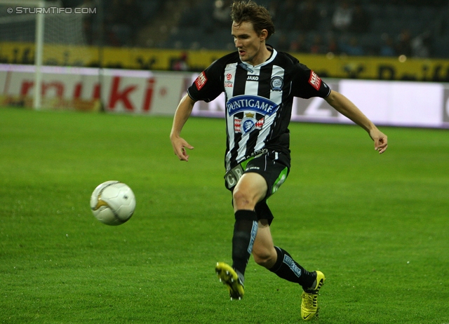 Sturm Graz - Mattersburg
Oesterreichische Fussball Bundesliga, 12. Runde, SK Sturm Graz - SV Mattersburg, Stadion Liebenau Graz, 20.10.2012. 

Foto zeigt Andreas Hoelzl (Sturm)
