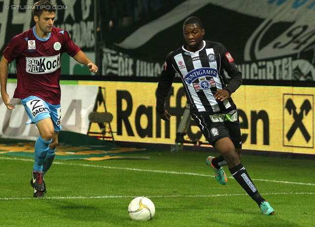 Sturm Graz - Mattersburg
Oesterreichische Fussball Bundesliga, 12. Runde, SK Sturm Graz - SV Mattersburg, Stadion Liebenau Graz, 20.10.2012. 

Foto zeigt Richard Sukuta-Pasu (Sturm)
