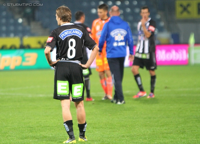 Sturm Graz - Mattersburg
Oesterreichische Fussball Bundesliga, 12. Runde, SK Sturm Graz - SV Mattersburg, Stadion Liebenau Graz, 20.10.2012. 

Foto zeigt Andreas Hoelzl (Sturm)
Schlüsselwörter: enttaeuschung