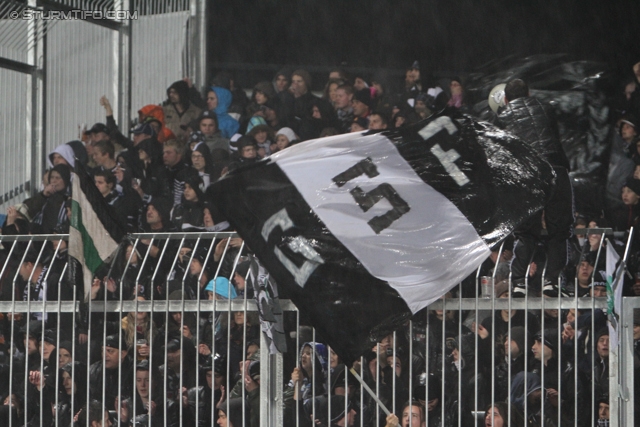 Wolfsberg - Sturm Graz
Oesterreichische Fussball Bundesliga, 13. Runde,  Wolfsberger AC - SK Sturm Graz, Lavanttal-Arena Wolfsberg, 27.10.2012. 

Foto zeigt Fans von Sturm
