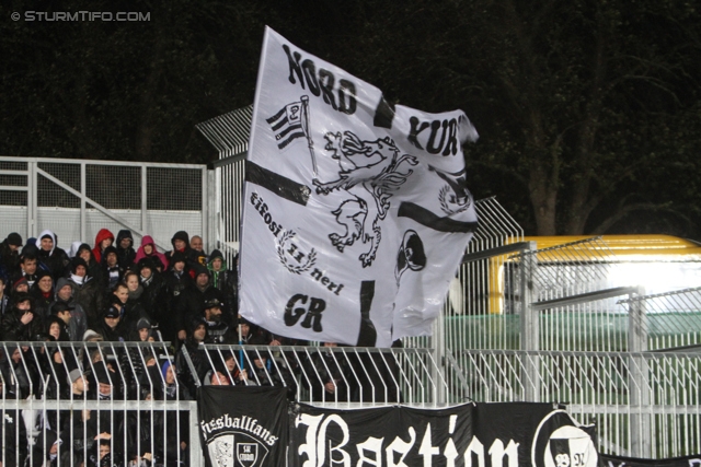 Wolfsberg - Sturm Graz
Oesterreichische Fussball Bundesliga, 13. Runde,  Wolfsberger AC - SK Sturm Graz, Lavanttal-Arena Wolfsberg, 27.10.2012. 

Foto zeigt Fans von Sturm
