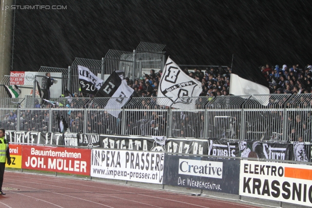 Wolfsberg - Sturm Graz
Oesterreichische Fussball Bundesliga, 13. Runde,  Wolfsberger AC - SK Sturm Graz, Lavanttal-Arena Wolfsberg, 27.10.2012. 

Foto zeigt Fans von Sturm
