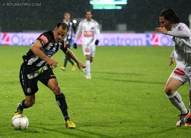 Wolfsberg - Sturm Graz
Oesterreichische Fussball Bundesliga, 13. Runde,  Wolfsberger AC - SK Sturm Graz, Lavanttal-Arena Wolfsberg, 27.10.2012. 

Foto zeigt Leonhard Kaufmann (Sturm)
