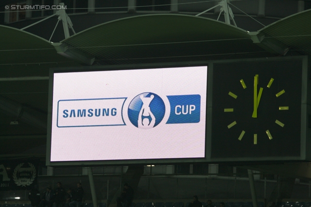 Sturm Graz - Innsbruck
OEFB Cup, Achtelfinale,SK Sturm Graz - FC Wacker Innsbruck, Stadion Liebenau Graz, 30.10.2012. 

Foto zeigt die Anzeigetafel mit Cup Logo
