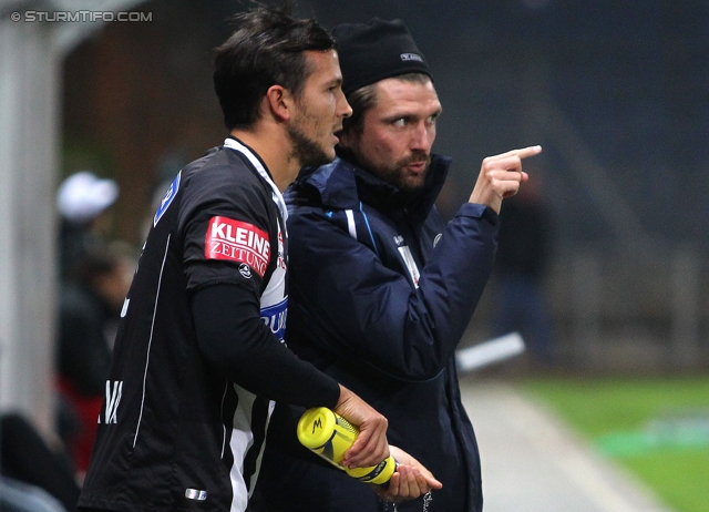 Sturm Graz - Innsbruck
OEFB Cup, Achtelfinale,SK Sturm Graz - FC Wacker Innsbruck, Stadion Liebenau Graz, 30.10.2012. 

Foto zeigt Haris Bukva (Sturm) und Peter Hyballa (Cheftrainer Sturm)
