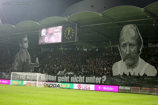 Sturm Graz - Rapid Wien
Oesterreichische Fussball Bundesliga, 14. Runde, SK Sturm Graz - SK Rapid Wien, Stadion Liebenau Graz, 03.11.2012. 

Foto zeigt Fans von Sturm mit einer Choreografie
