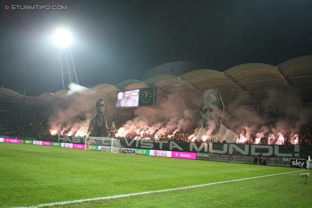 Sturm Graz - Rapid Wien
Oesterreichische Fussball Bundesliga, 14. Runde, SK Sturm Graz - SK Rapid Wien, Stadion Liebenau Graz, 03.11.2012. 

Foto zeigt Fans von Sturm mit einer Choreografie
Schlüsselwörter: pyrotechnik