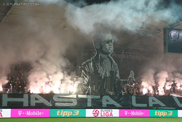 Sturm Graz - Rapid Wien
Oesterreichische Fussball Bundesliga, 14. Runde, SK Sturm Graz - SK Rapid Wien, Stadion Liebenau Graz, 03.11.2012. 

Foto zeigt Fans von Sturm mit einer Choreografie
Schlüsselwörter: pyrotechnik