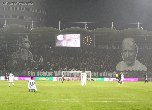 Sturm Graz - Rapid Wien
Oesterreichische Fussball Bundesliga, 14. Runde, SK Sturm Graz - SK Rapid Wien, Stadion Liebenau Graz, 03.11.2012. 

Foto zeigt Fans von Sturm mit einer Choreografie
