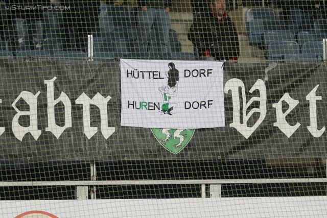 Sturm Graz - Rapid Wien
Oesterreichische Fussball Bundesliga, 14. Runde, SK Sturm Graz - SK Rapid Wien, Stadion Liebenau Graz, 03.11.2012. 

Foto zeigt Fans von Sturm mit einem Transparent
