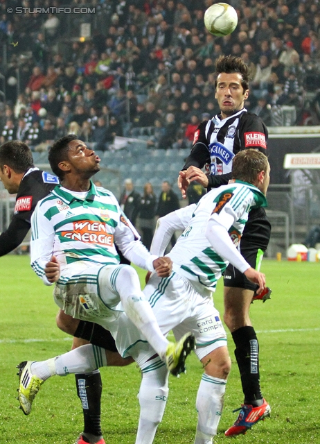 Sturm Graz - Rapid Wien
Oesterreichische Fussball Bundesliga, 14. Runde, SK Sturm Graz - SK Rapid Wien, Stadion Liebenau Graz, 03.11.2012. 

Foto zeigt Nikola Vujadinovic (Sturm)
Schlüsselwörter: kopfball