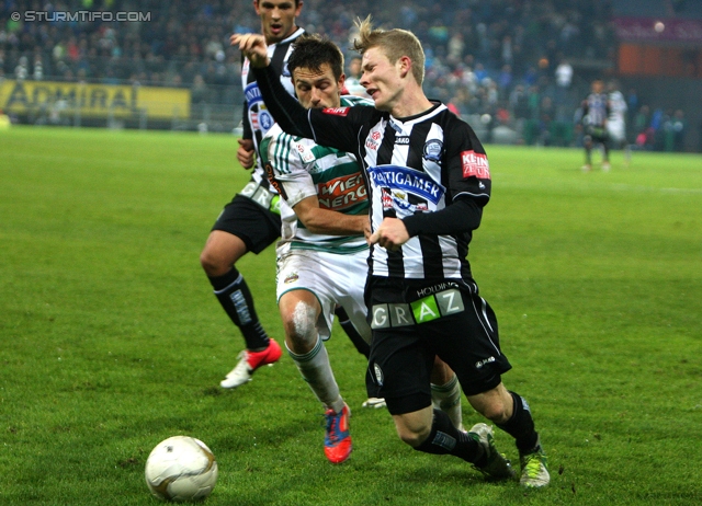 Sturm Graz - Rapid Wien
Oesterreichische Fussball Bundesliga, 14. Runde, SK Sturm Graz - SK Rapid Wien, Stadion Liebenau Graz, 03.11.2012. 

Foto zeigt Florian Kainz (Sturm)
Schlüsselwörter: foul