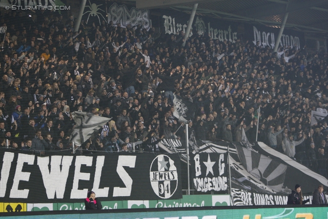 Sturm Graz - Ried
Oesterreichische Fussball Bundesliga, 16. Runde, SK Sturm Graz - SV Ried, Stadion Liebenau Graz, 17.11.2012. 

Foto zeigt Fans von Sturm
