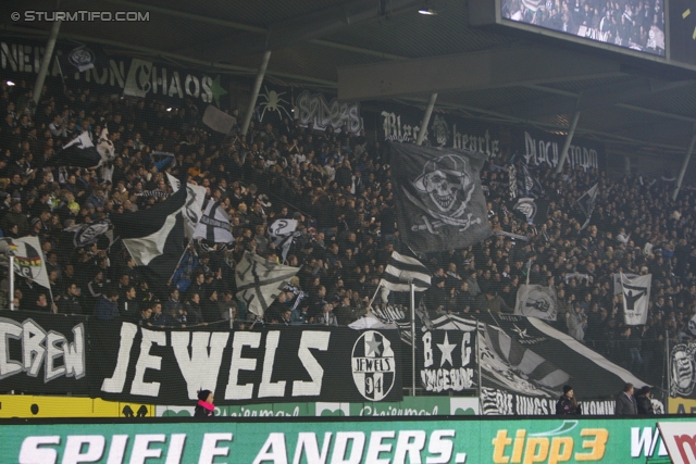 Sturm Graz - Ried
Oesterreichische Fussball Bundesliga, 16. Runde, SK Sturm Graz - SV Ried, Stadion Liebenau Graz, 17.11.2012. 

Foto Fans von Sturm 
