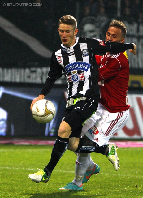 Sturm Graz - Ried
Oesterreichische Fussball Bundesliga, 16. Runde, SK Sturm Graz - SV Ried, Stadion Liebenau Graz, 17.11.2012. 

Foto zeigt Florian Kainz (Sturm)
