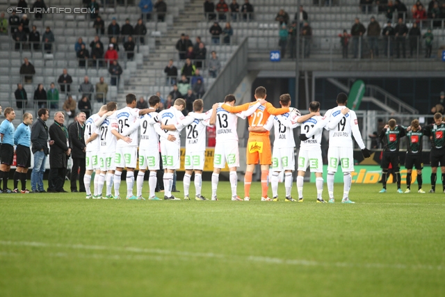 Innsbruck - Sturm Graz
Oesterreichische Fussball Bundesliga, 17. Runde,  FC Wacker Innsbruck - SK Sturm Graz, Tivoli Stadion Innsbruck, 24.11.2012. 

Foto zeigt die Mannschaft von Sturm
