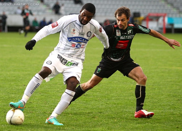 Innsbruck - Sturm Graz
Oesterreichische Fussball Bundesliga, 17. Runde,  FC Wacker Innsbruck - SK Sturm Graz, Tivoli Stadion Innsbruck, 24.11.2012. 

Foto zeigt Richard Sukuta-Pasu (Sturm)
