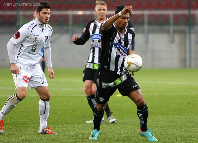 Wolfsberg - Sturm Graz
Oesterreichische Fussball Bundesliga, 13. Runde, Wolfsberg AC - SK Sturm Graz, Woerthereestadion Klagenfurt, 27.11.2012. 

Foto zeigt Rubin Rafael Okotie (Sturm)
