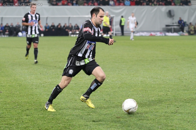 Wolfsberg - Sturm Graz
Oesterreichische Fussball Bundesliga, 13. Runde, Wolfsberg AC - SK Sturm Graz, Woerthereestadion Klagenfurt, 27.11.2012. 

Foto zeigt Leonhard Kaufmann (Sturm)
