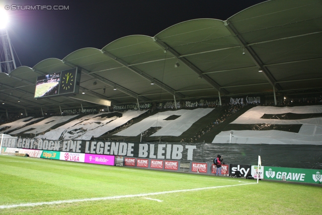 Sturm Graz - Wr. Neustadt
Oesterreichische Fussball Bundesliga, 18. Runde, SK Sturm Graz - SC Wiener Neustadt, Stadion Liebenau Graz, 01.12.2012. 

Foto zeigt Fans von Sturm mit einer Choreografie
