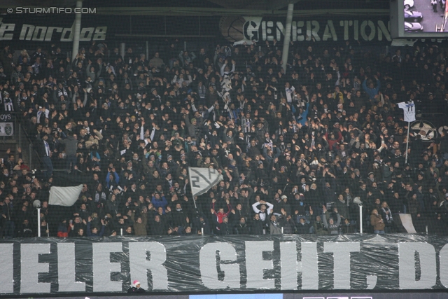 Sturm Graz - Wr. Neustadt
Oesterreichische Fussball Bundesliga, 18. Runde, SK Sturm Graz - SC Wiener Neustadt, Stadion Liebenau Graz, 01.12.2012. 

Foto zeigt Fans von Sturm
