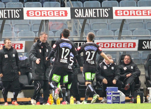 Sturm Graz - Wr. Neustadt
Oesterreichische Fussball Bundesliga, 18. Runde, SK Sturm Graz - SC Wiener Neustadt, Stadion Liebenau Graz, 01.12.2012. 

Foto zeigt die Mannschaft von Sturm
