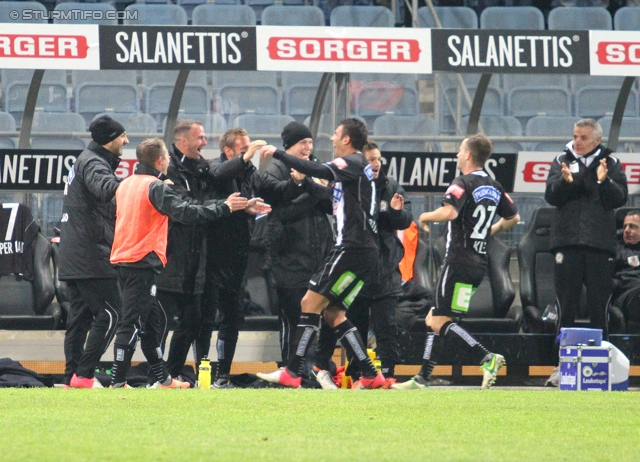 Sturm Graz - Wr. Neustadt
Oesterreichische Fussball Bundesliga, 18. Runde, SK Sturm Graz - SC Wiener Neustadt, Stadion Liebenau Graz, 01.12.2012. 

Foto zeigt die Mannschaft von Sturm
